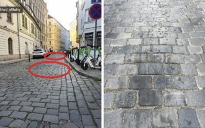 Vozovka v Pštrossově ulici